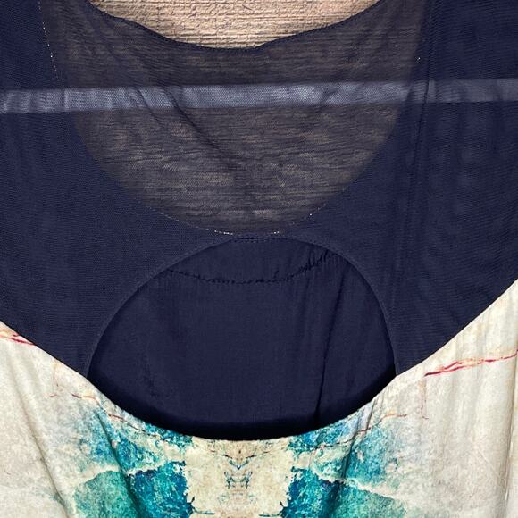 Anthropologie Bhanuni Jyoti Villette Necklaced Dress Beaded Watercolor SZ 2 - Picture 9 of 12